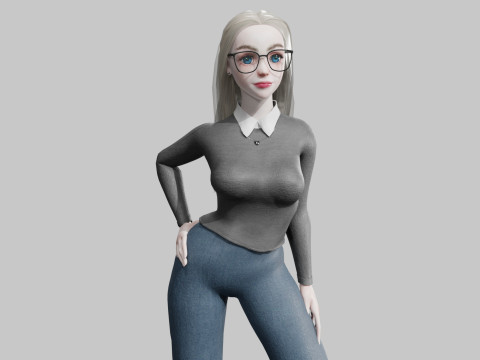 Young cute Woman V27211 3D Model