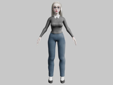 Young cute Woman V27211 3D Model