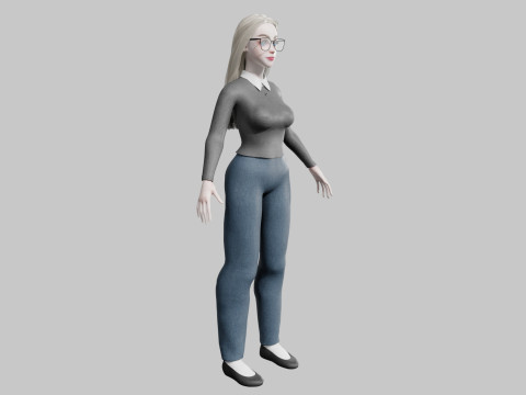 Young cute Woman V27211 3D Model