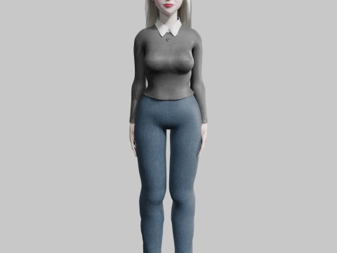 Young cute Woman V27211 3D Model