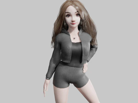 B&aacute;sico cl&aacute;sico mujer V39454 Modelo 3D
