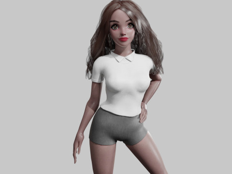 Basic cool woman V34304 3D-Modell