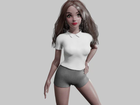 Temel havalı kadın V34304 3D Model