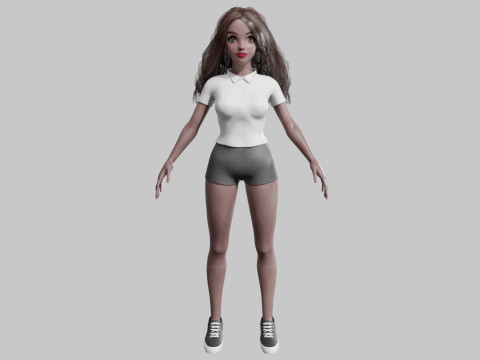 Basic cool woman V34304 Model 3D