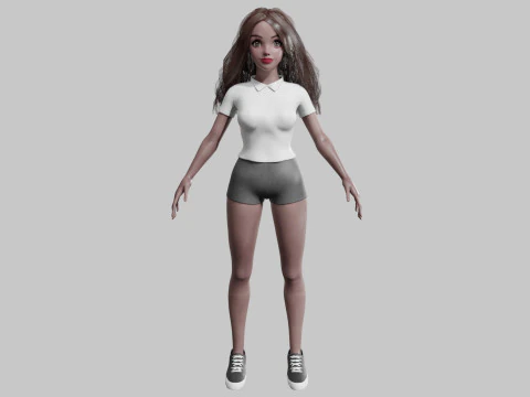 Basic cool woman V34304 3D Model