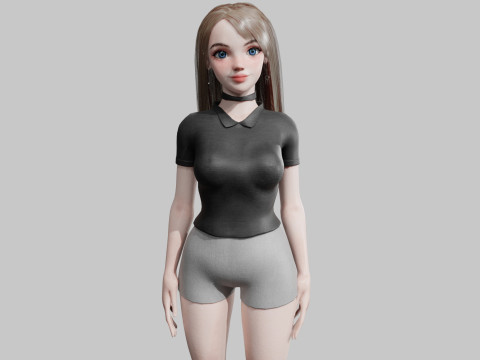 Basic cute Woman V36032 3D-Modell