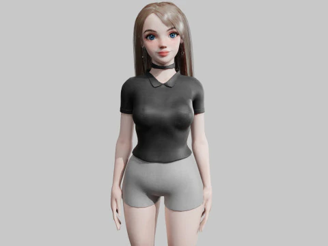 बेसिक क्यूट वुमन V36032 3D मॉडल