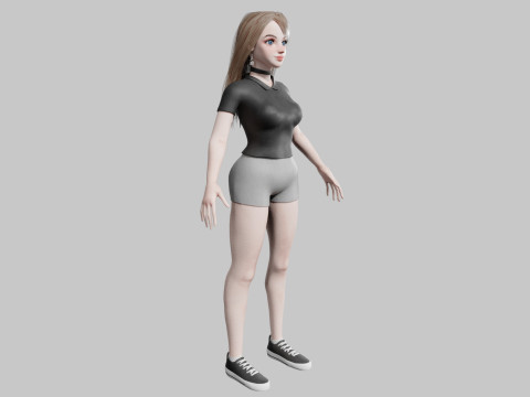 Basic cute Woman V36032 Model 3D