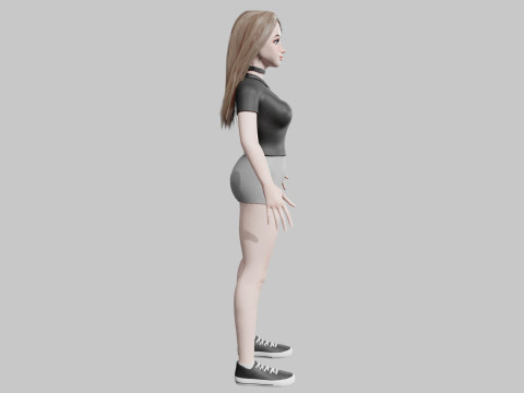 Basic cute Woman V36032 Model 3D