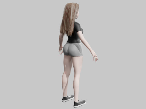 Basic cute Woman V36032 Model 3D