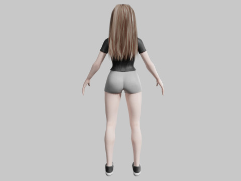 Basic cute Woman V36032 Model 3D