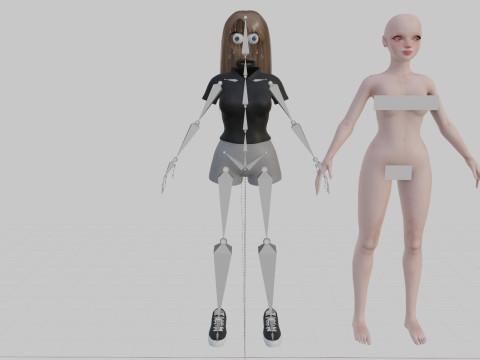 Basic cute Woman V36032 Model 3D