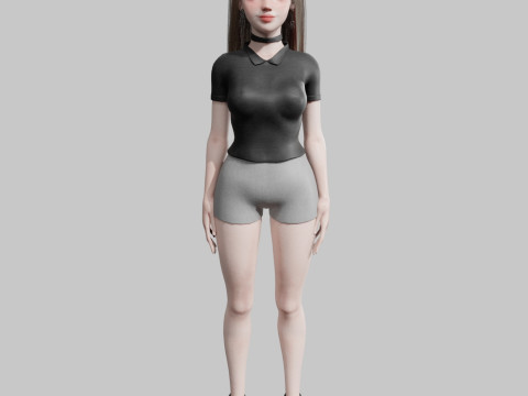 Basic cute Woman V36032 Model 3D