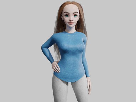 Basic sweet Woman V33653 3D-Modell