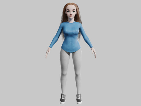 Basic sweet Woman V33653 3D 모델