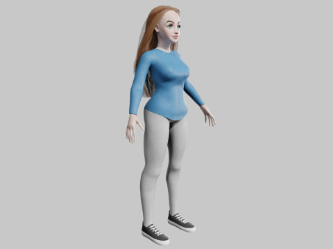 Basic sweet Woman V33653 3D 모델