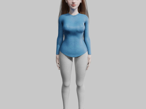 Basic sweet Woman V33653 3D 모델