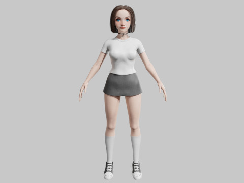 Beautiful Basic Woman V28987 3D 모델