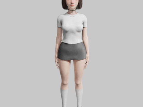 Beautiful Basic Woman V28987 3D 모델
