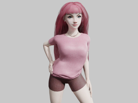 Beautiful cute Woman V35826 3D-Modell