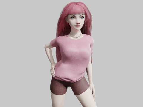 아름다운 귀여운 여자 V35826 3D 모델