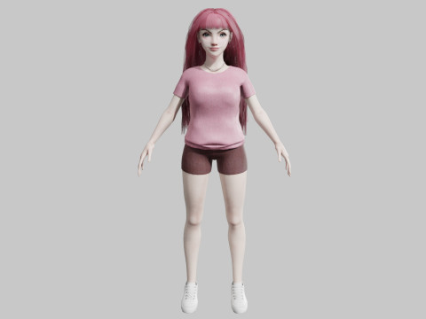 Beautiful cute Woman V35826 3D Модель