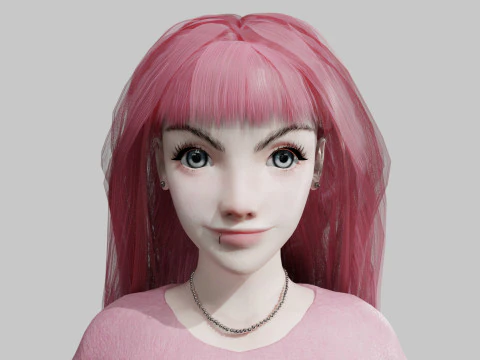 Beautiful cute Woman V35826 3D Model
