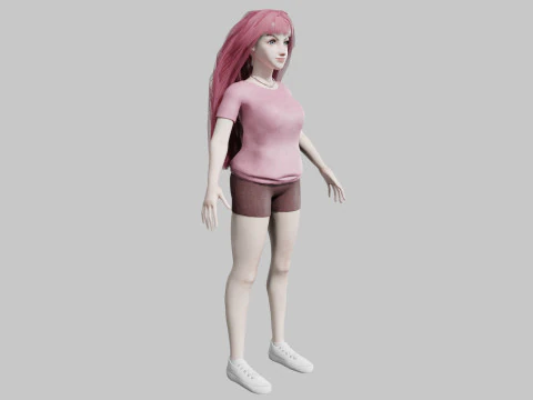 Beautiful cute Woman V35826 3D Model