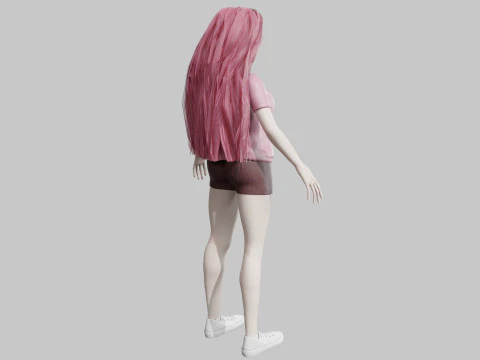 Beautiful cute Woman V35826 3D Model