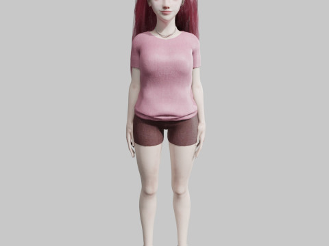 Beautiful cute Woman V35826 3D Модель