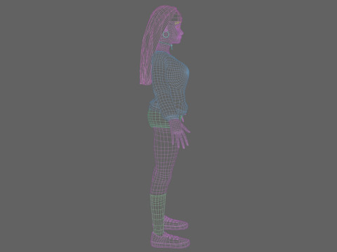 Cartoon cute Woman V32033 3D Model