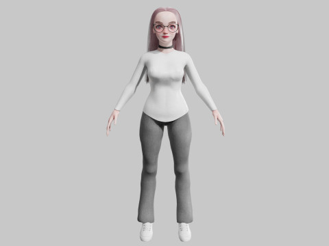 Cartoon Pretty Woman V31405 Modello 3D