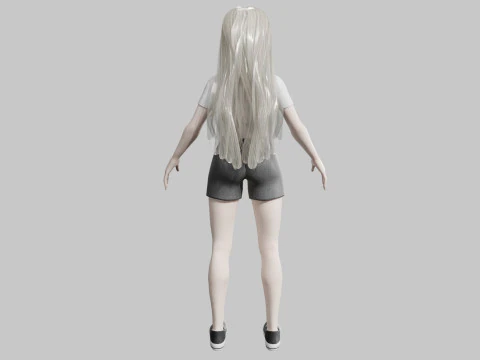 클래식 귀여운 여자 V33251 3D 모델