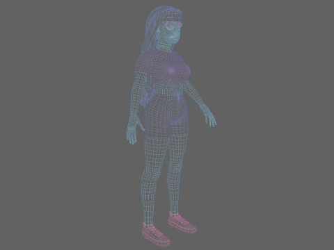 클래식 귀여운 여자 V33251 3D 모델