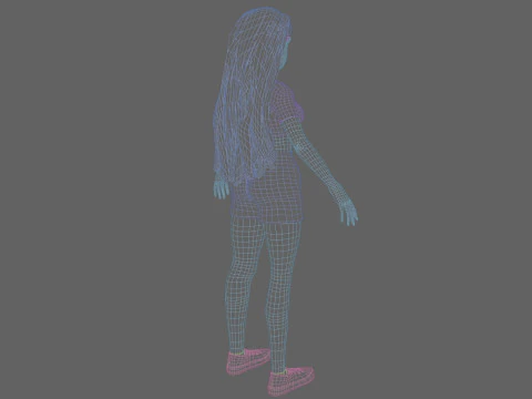 클래식 귀여운 여자 V33251 3D 모델