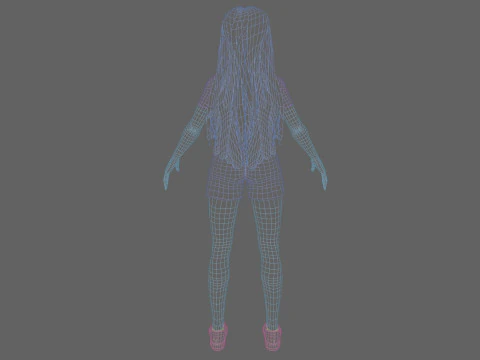 클래식 귀여운 여자 V33251 3D 모델