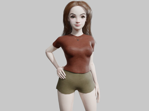 Cool Basic Woman V32725 3D Model