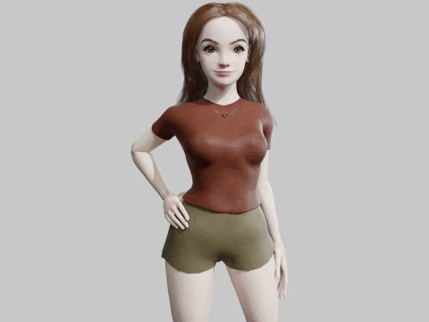 쿨 베이직 우먼 V32725 3D 모델