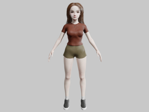 Cool Basic Woman V32725 3D 모델