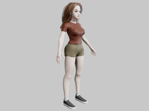 Cool Basic Woman V32725 3D 모델