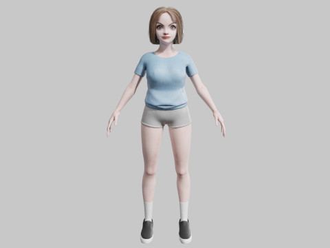 Cool cute Woman V27686 Modelo 3D