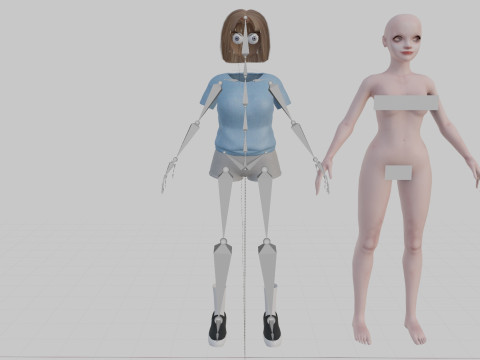 Cool cute Woman V27686 Modelo 3D