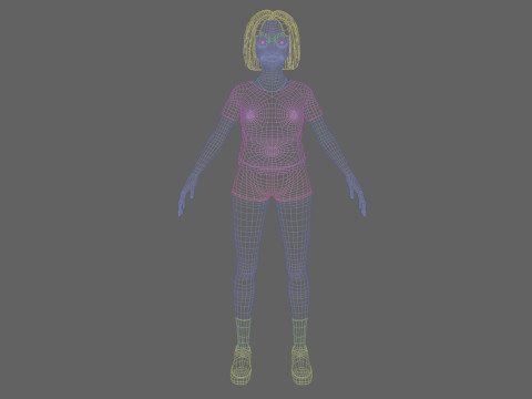 Cool cute Woman V27686 Modelo 3D