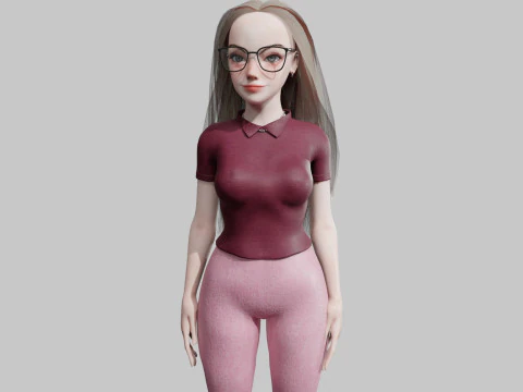 멋진 예쁜여자 V34224 3D 모델