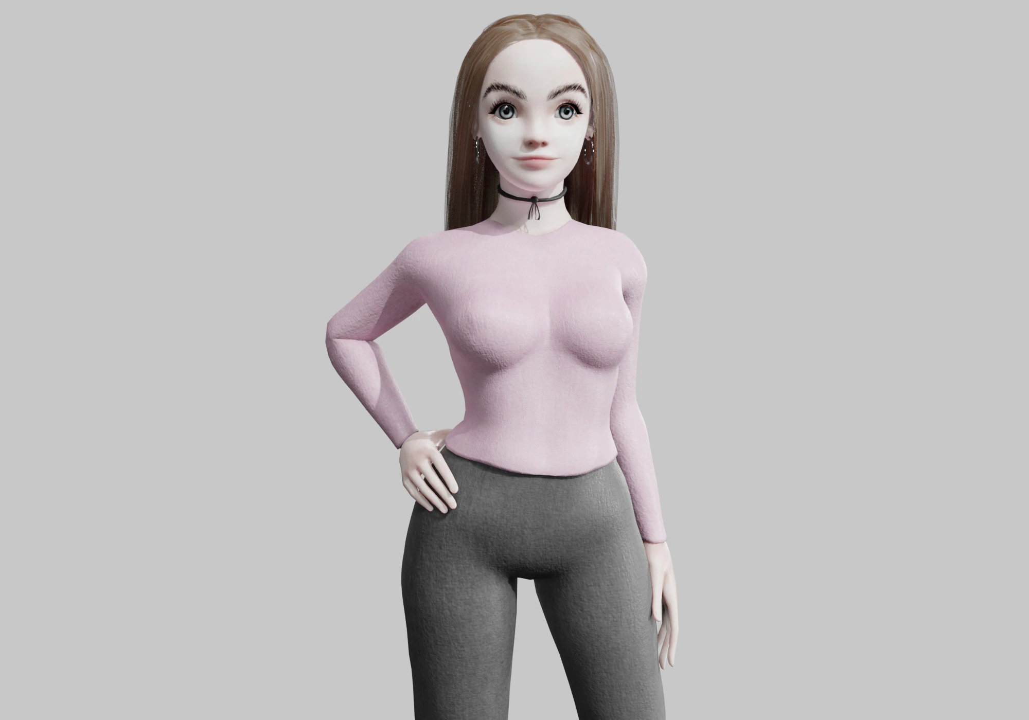 Cute Basic Woman V33539 3D Model .c4d .max .obj .3ds .fbx .stl .blend 