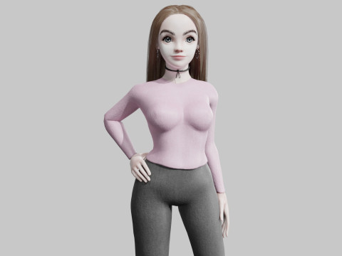 Cute Basic Woman V33539 3Dモデル