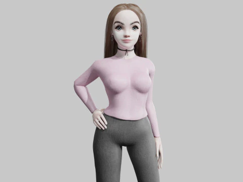 귀여운 기본여자 V33539 3D 모델