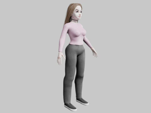 Cute Basic Woman V33539 3D Model