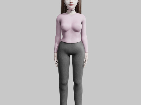 Cute Basic Woman V33539 3D Model