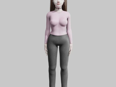 Cute Basic Woman V33539 3D Model
